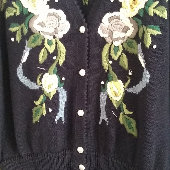 SUSAN BRISTOL Vintage Knit Cardigan and Floral Maxi Skirt Bundle Multicolor Sz M - Picture 9 of 9